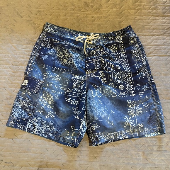 Polo Ralph Lauren swimwear trunks men’s size Large‎ blue pre-owned condition - Picture 1 of 13